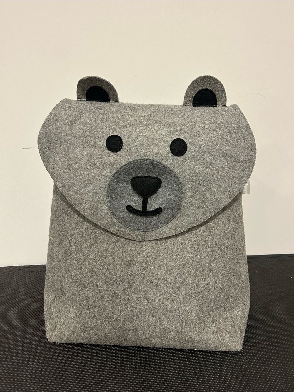 Stackers Grey Felt Bear Laundry Hamper